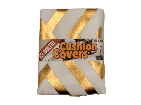 Dazzling Diamond Golden and White Sofa Cushion Cover