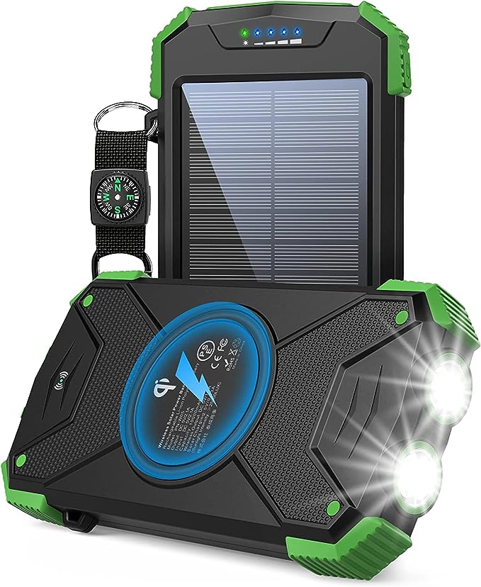 Solar Power Bank 10000mAh – Best Wireless Portable Charger for Outdoor Adventures