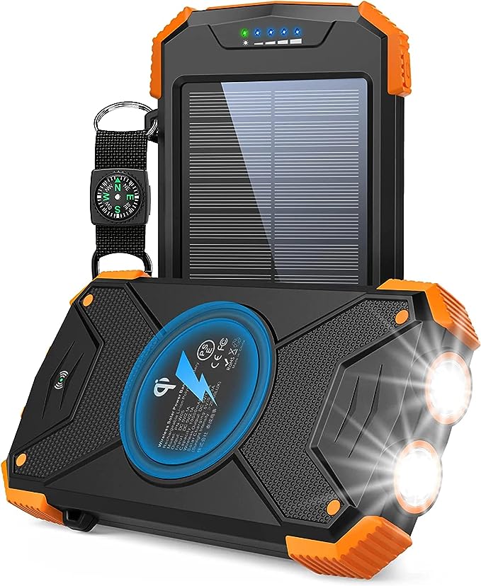 Solar Power Bank 10000mAh – Best Wireless Portable Charger for Outdoor Adventures