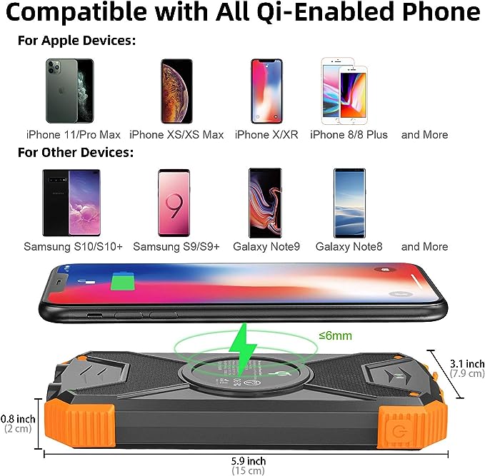 Solar Power Bank 10000mAh – Best Wireless Portable Charger for Outdoor Adventures