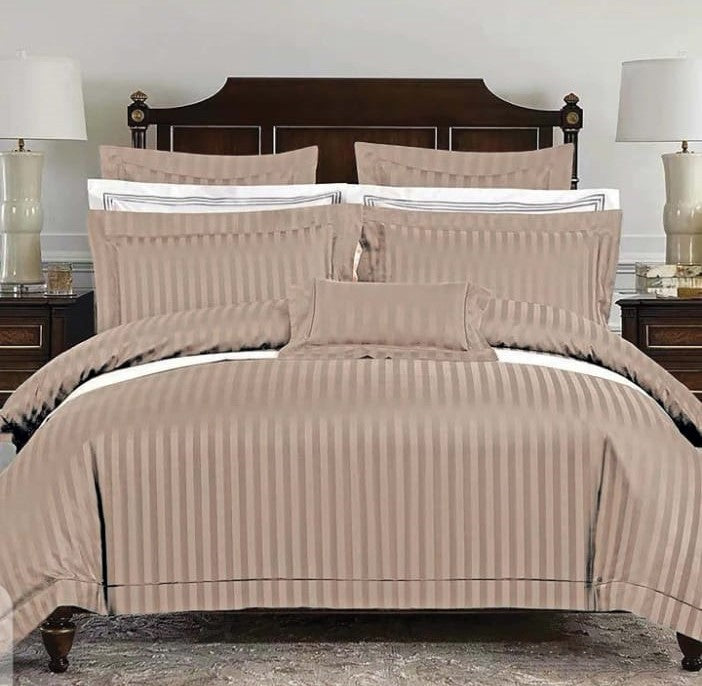 King Size Striped Bed Sheets – Luxury & Stylish Bedding Set
