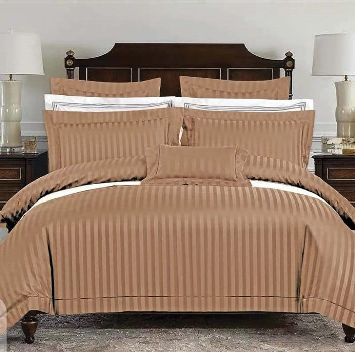 King Size Striped Bed Sheets – Luxury & Stylish Bedding Set