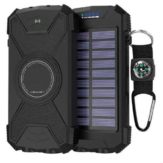 Solar Power Bank 10000mAh - Best Wireless Portable Charger for Outdoor Adventures