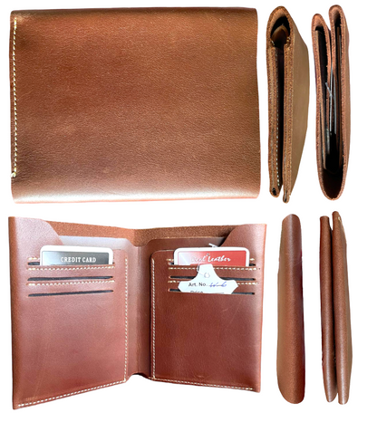 Men's Genuine Leather Bifold Wallet - Vintage Slim