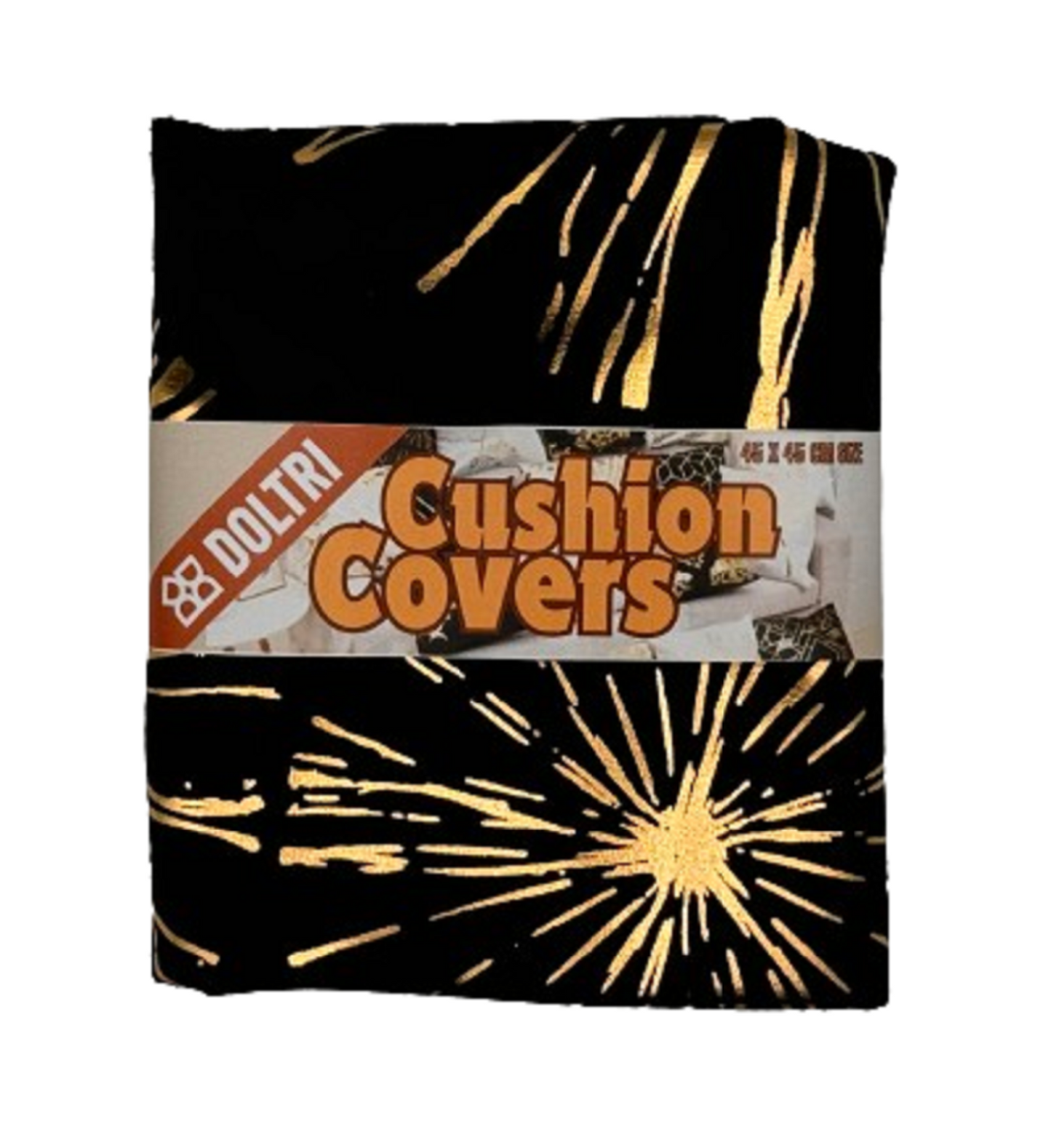 Sparkling Black and Golden Sofa Cushion Cover