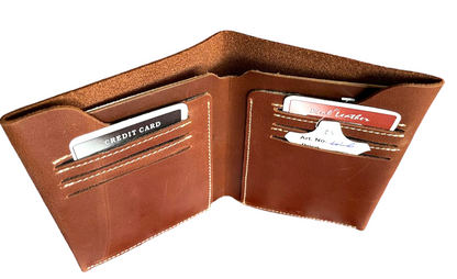 Men's Genuine Leather Bifold Wallet - Vintage Slim