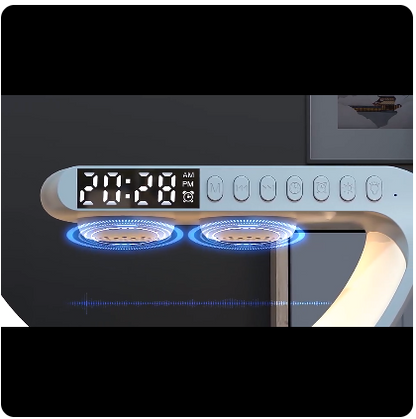 G Shaped Multi-Function Wireless Charger Digital Clock Speaker