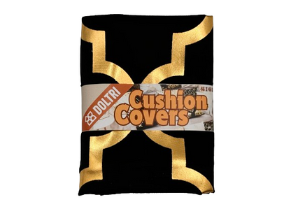 Black and Golden Sofa Cushion Cover