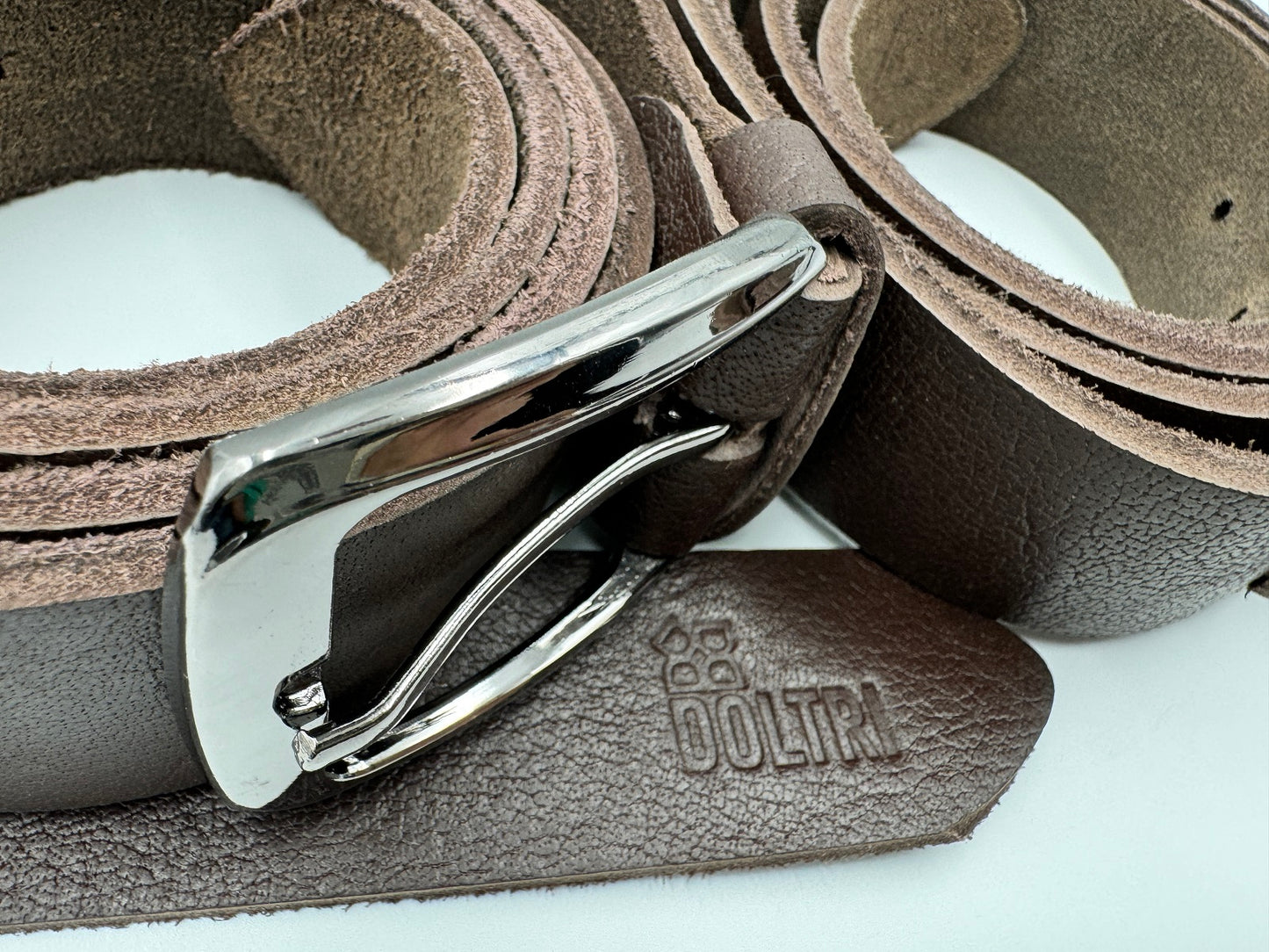 Square Buckle Leather Belt