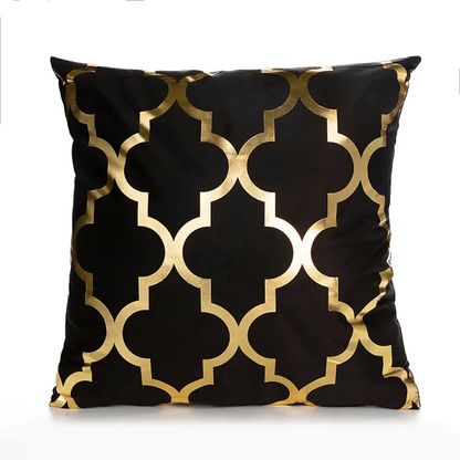 Black and Golden Sofa Cushion Cover