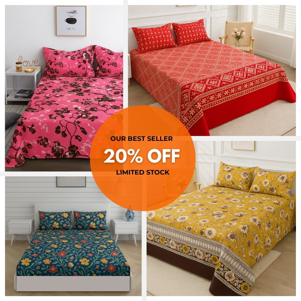 Premium King Size Cotton Bed Sheets |  20% OFF | USE CODE BED20