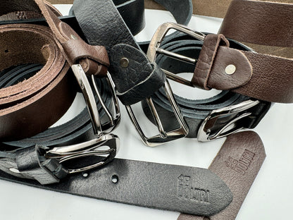 Square Buckle Leather Belt