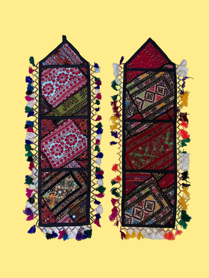 Handmade Embroidered Wall Pocket Hanging