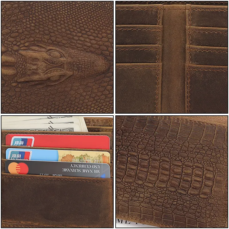 Alligator / Crocodile Embossed Leather Wallet