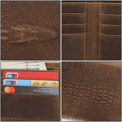 Alligator / Crocodile Embossed Leather Wallet